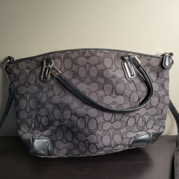 Coach Signature Gray Handbag - Picture 6 of 13